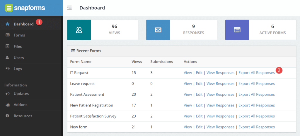 Export responses to CSV/Excel - Snapforms Resources & FAQs