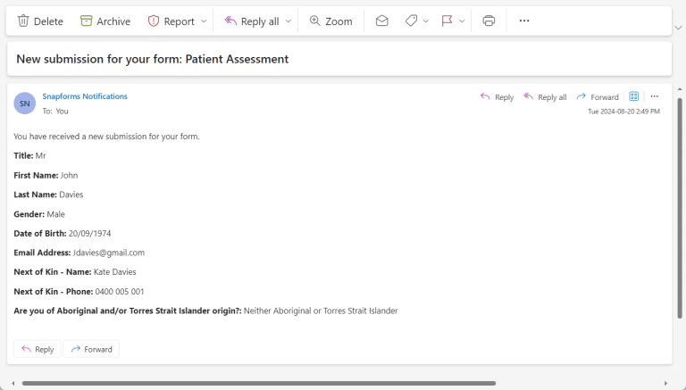 Receive form responses via email - Snapforms Resources & FAQs
