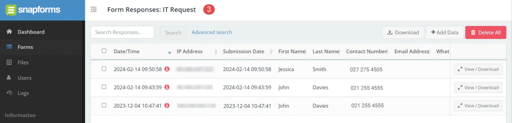 View, print, and download individual responses - Snapforms Resources & FAQs